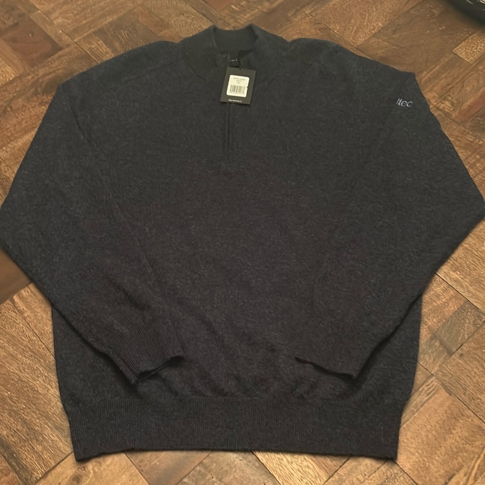 Dunning Golf-Altec Lagmore Quarter Zip-Merino Wool Cashmerere Blend-Charcoal-XL